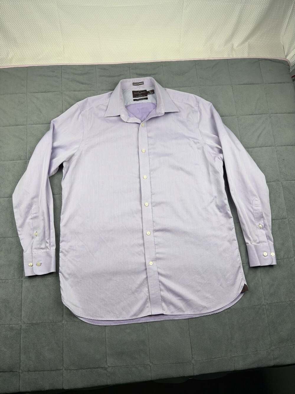 Black Brown 1826 Men's Fitted Non-Iron Dress Shirt 16.5-35 Lavender